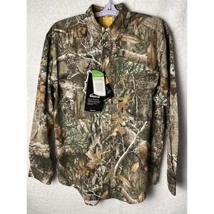 Browning Wasatch-CB Mens Size Medium Camo Button Up Long Sleeve Shirt Hunting